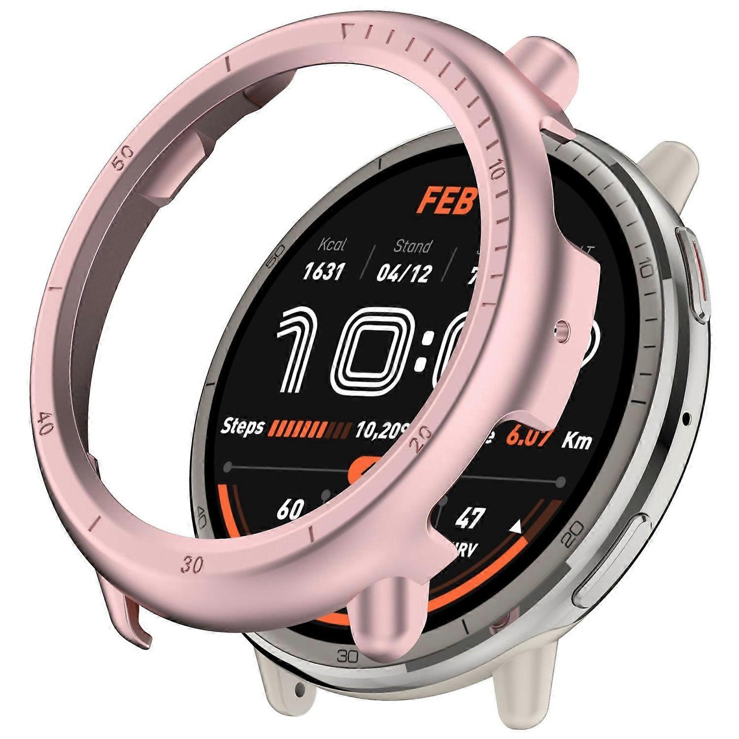 For Amazfit Active 2 Design Plastic PC Watch Protective Case Cover Pink