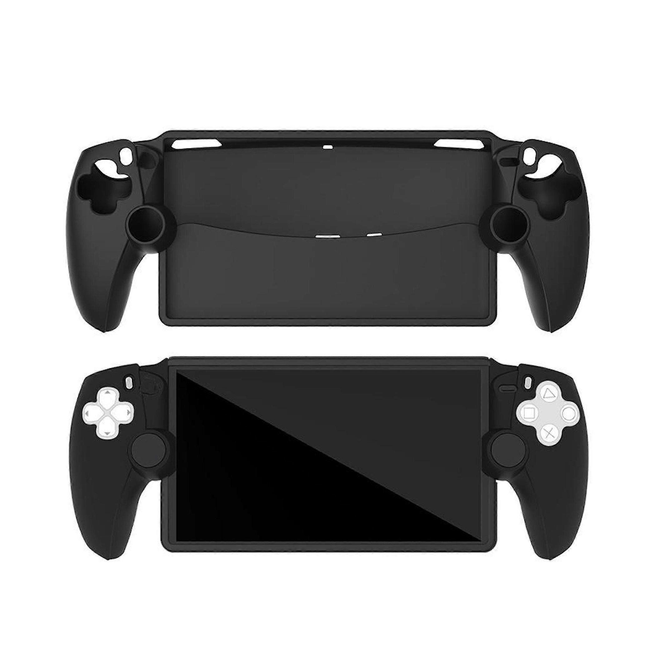 Silicone protective case for Sony PS5 console in a non-slip design, black