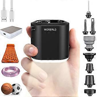 100KPA Portable Electric Air Pump with Camping Light, Dual Inflate Deflate for Mattress and Inflatables