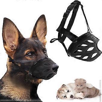 Hondentraining muilkorf, verstelbare hondenmuilkorf, zachte mand hondenmuilkorf, ademende hondenmuilkorven, anti-schors anti-bijtmuilkorf, voor kleine middelgrote honden (zwart)
