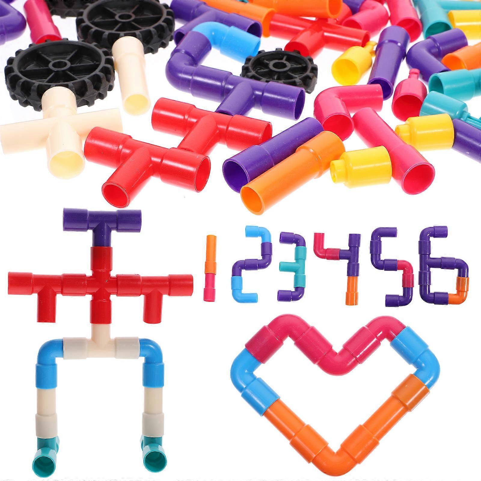 1 Set Building Block Pipe Interlocking Educational Building Block Learning Toy