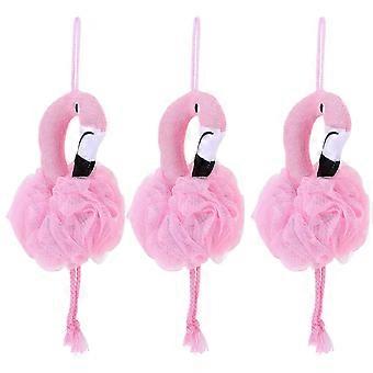 3Pcs Flamingo Bath Sponge Set