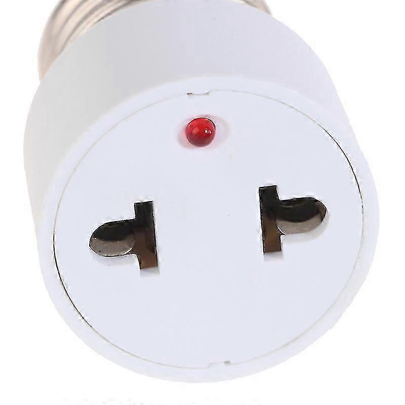 US/EU Plug 220V E27 Screw Bulb Base Adapter ABS White Connector Accessories