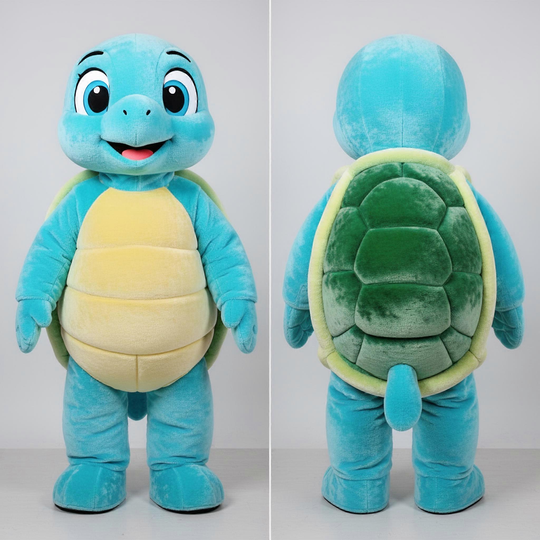 MASTICOT Cyan Flowing Sea Turtle Mascot