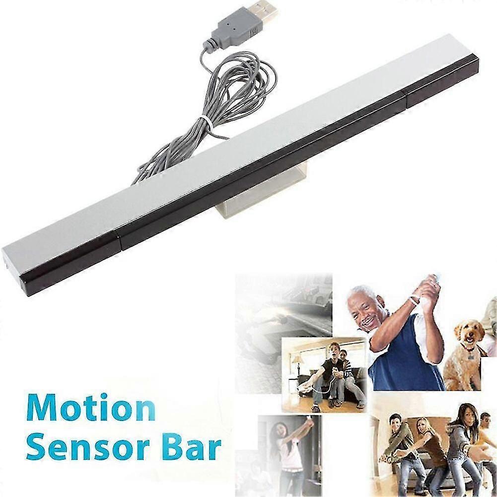 Silver (A) $wii wired sensor bar usb computer pcwii simulator sensor bar usb connected to computer sensor bar