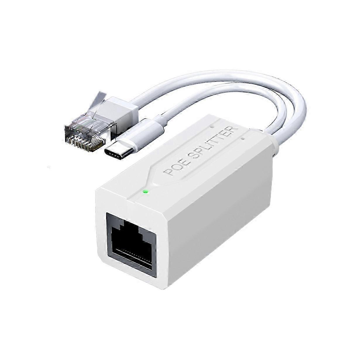 100Mbps USB Type C PoE Splitter 48V to 5V
