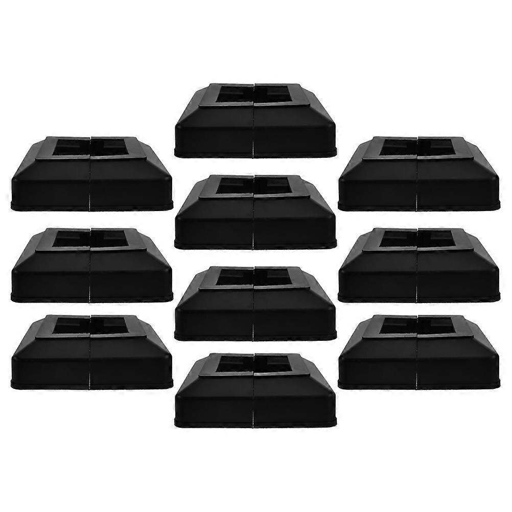 Square Post Base Cover Black Plastic for Post 10Pcs Split Design Plate