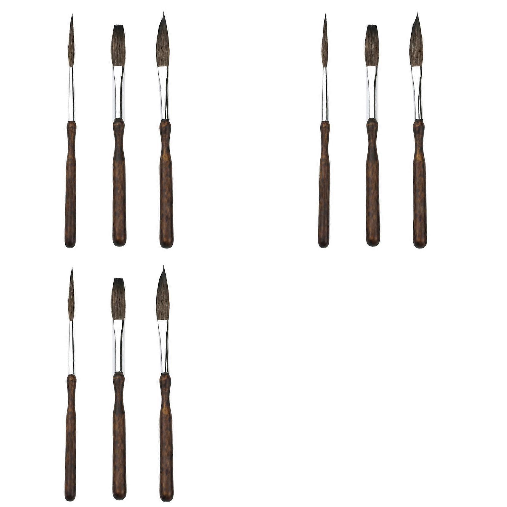 Pinstriping Brush Kit,9 Pcs Professional Striping Brushes Long Liner Script Scroll Rigger Brushes