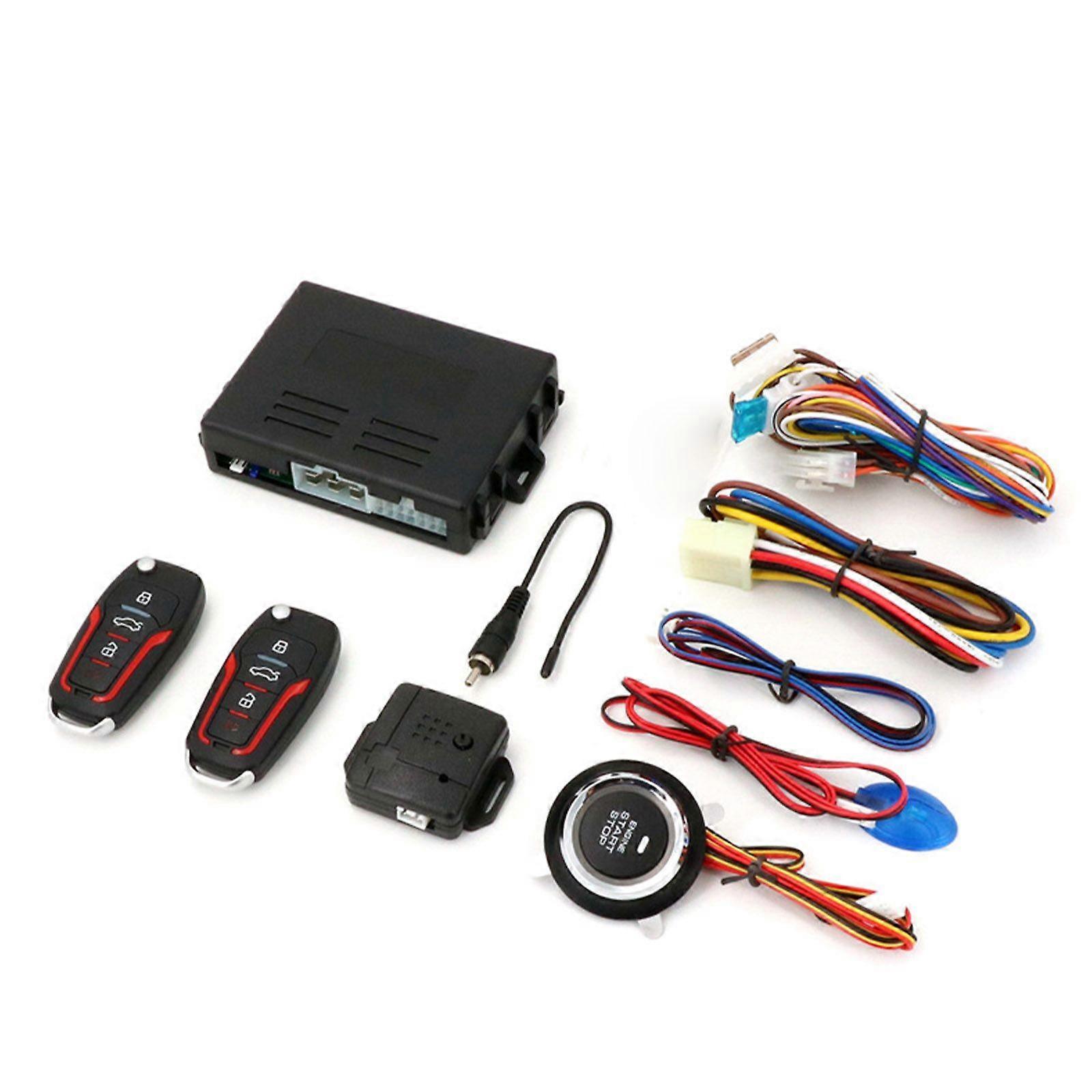 Keyless Entry Engine Start Alarm System Push One Button Remote Starter Stop Kits