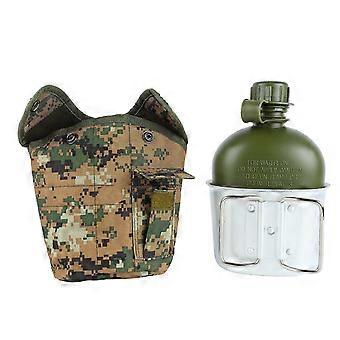 Military Water Bottle Kit Aluminum Alloy Bowl Military Kettle Set with Thermal Pouch compatible with Camping Hiking