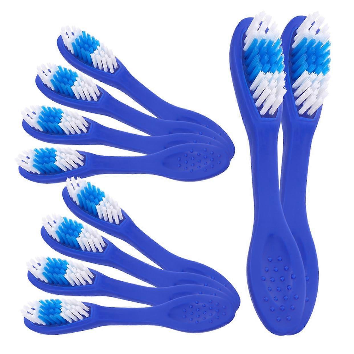 Soft Handle Toothbrush Bulk Pack for Prison Use, Individually Wrapped Blue Sensitive Toothbrushes