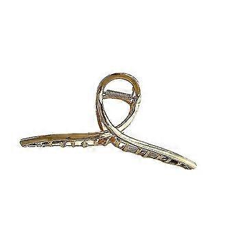 Metal Hair Claw Clip, Large Non-Slip Hairpin for Women and Girls, Strong Spring Hair Styling Accessory for Thick Thin Curly Hair, 1 Piece, Gold