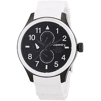 Superdry watch multf.white Japanese Quartz Analog Man Watch with SYG110W Silicone Bracelet