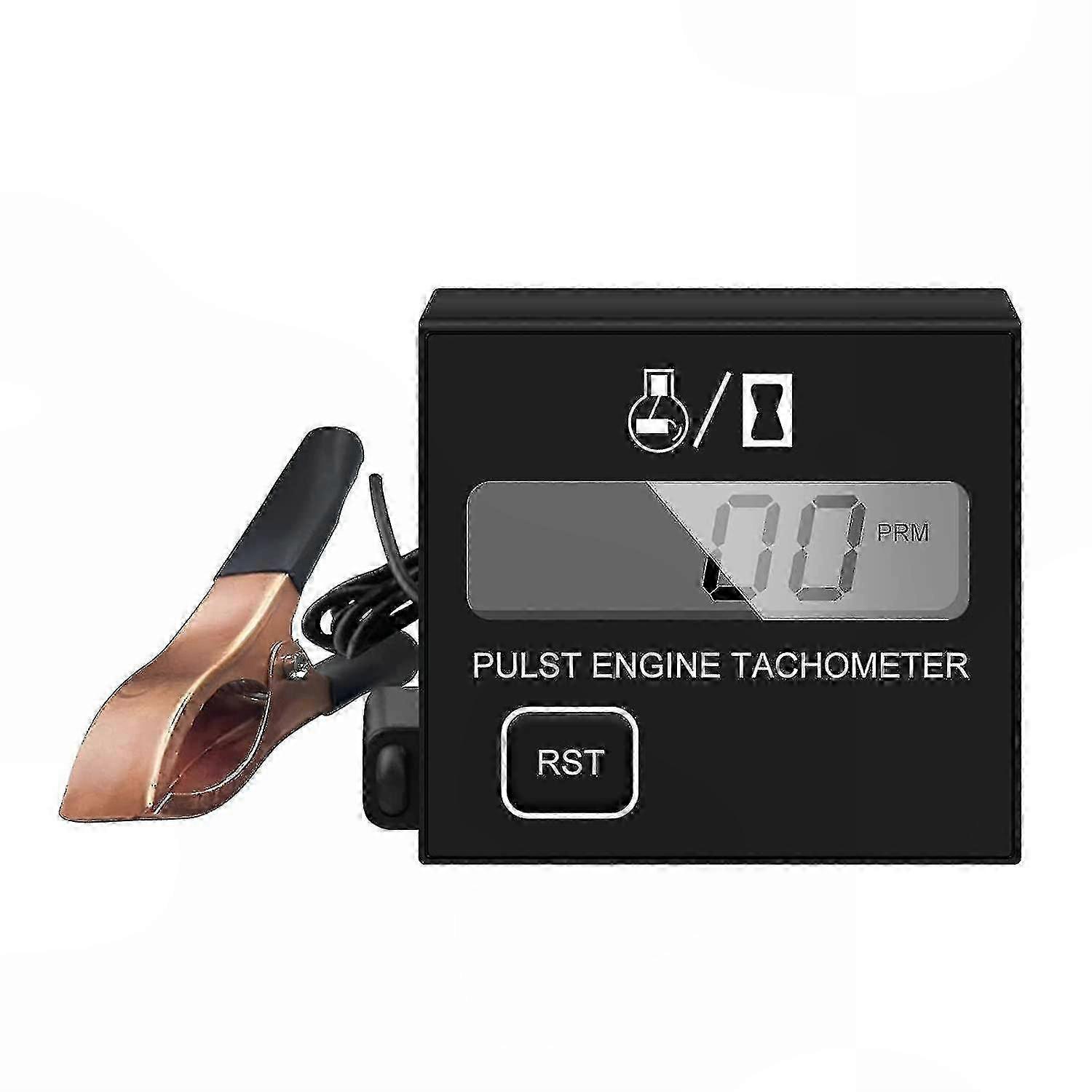 Small Digital Inductive Tachometer with Replaceable Battery, Waterproof Design for Chainsaw and Engine Measurement.