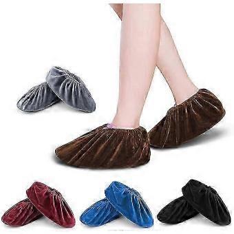 10 Pack Reusable Non-Slip Overshoes, Washable Flannel Shoe Covers, Unisex Elastic Fit for Men Women Kids, Sizes 36-44, Indoor and Lab Use