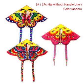 1Set 90*50Cm Outdoor Sports Butterfly Flying Kite Children Toy With Handle Line