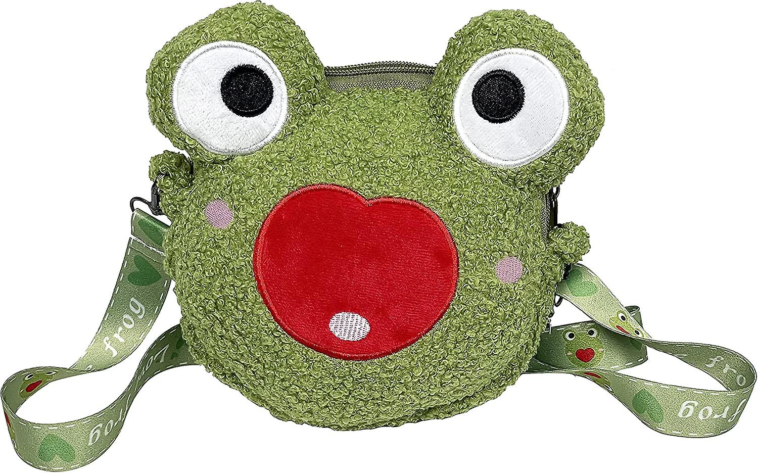 söt groda plysch crossbody väska mjuk groda gosedjur docka väska nyhet groda handväska presenter för kvinnor pojkar flickor