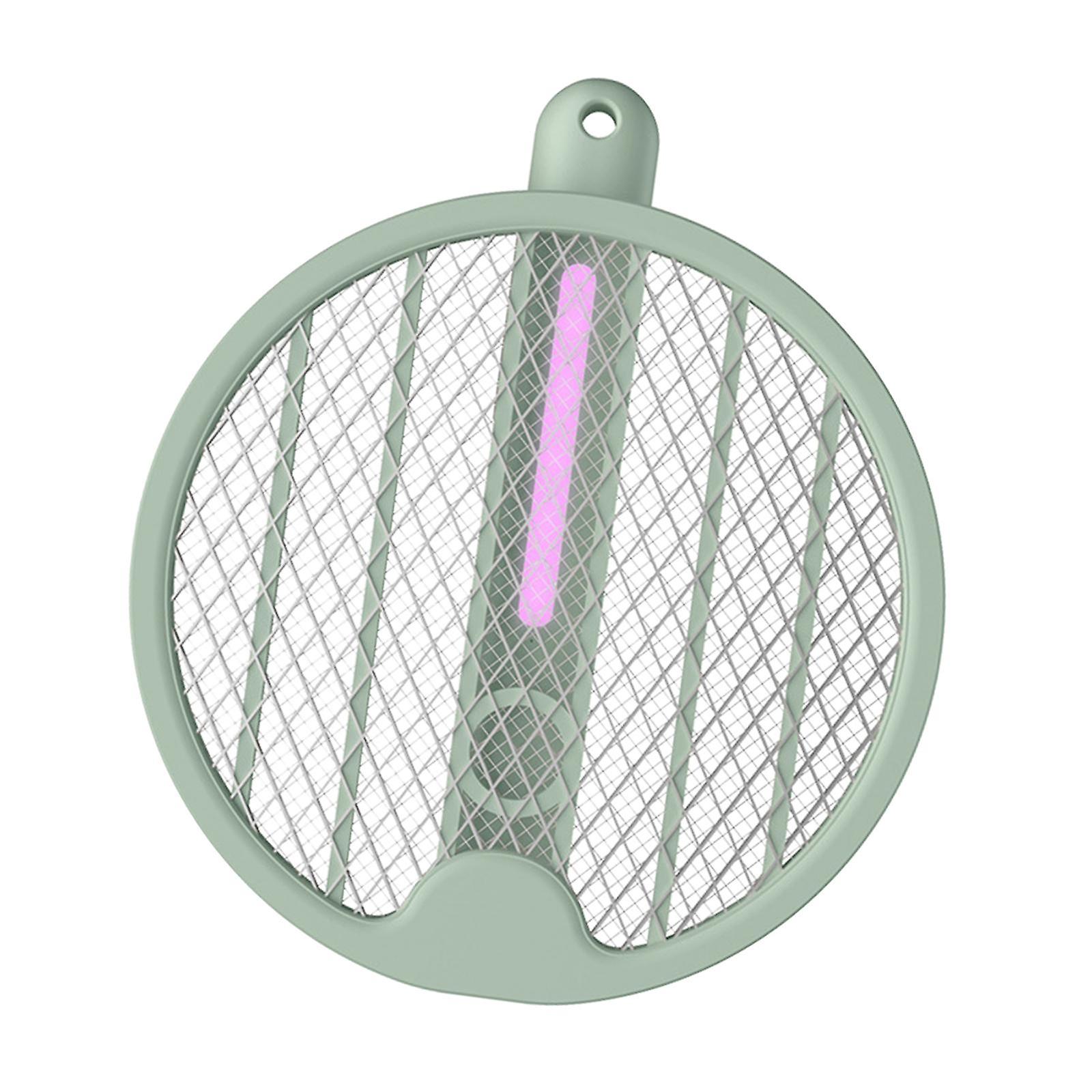Bug Zapper with 3Layer Mesh Rechargeable Mosquitoes Killer Racket Green