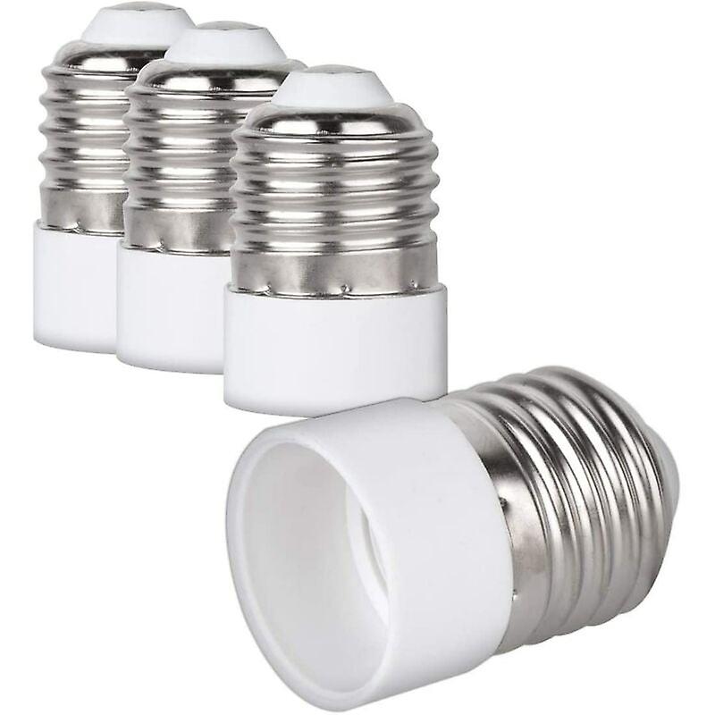 4x Socket Adapter - E27 to E14 Socket Converter - E14 Base Lamp Holder Adapter for Halogen LED Bulb