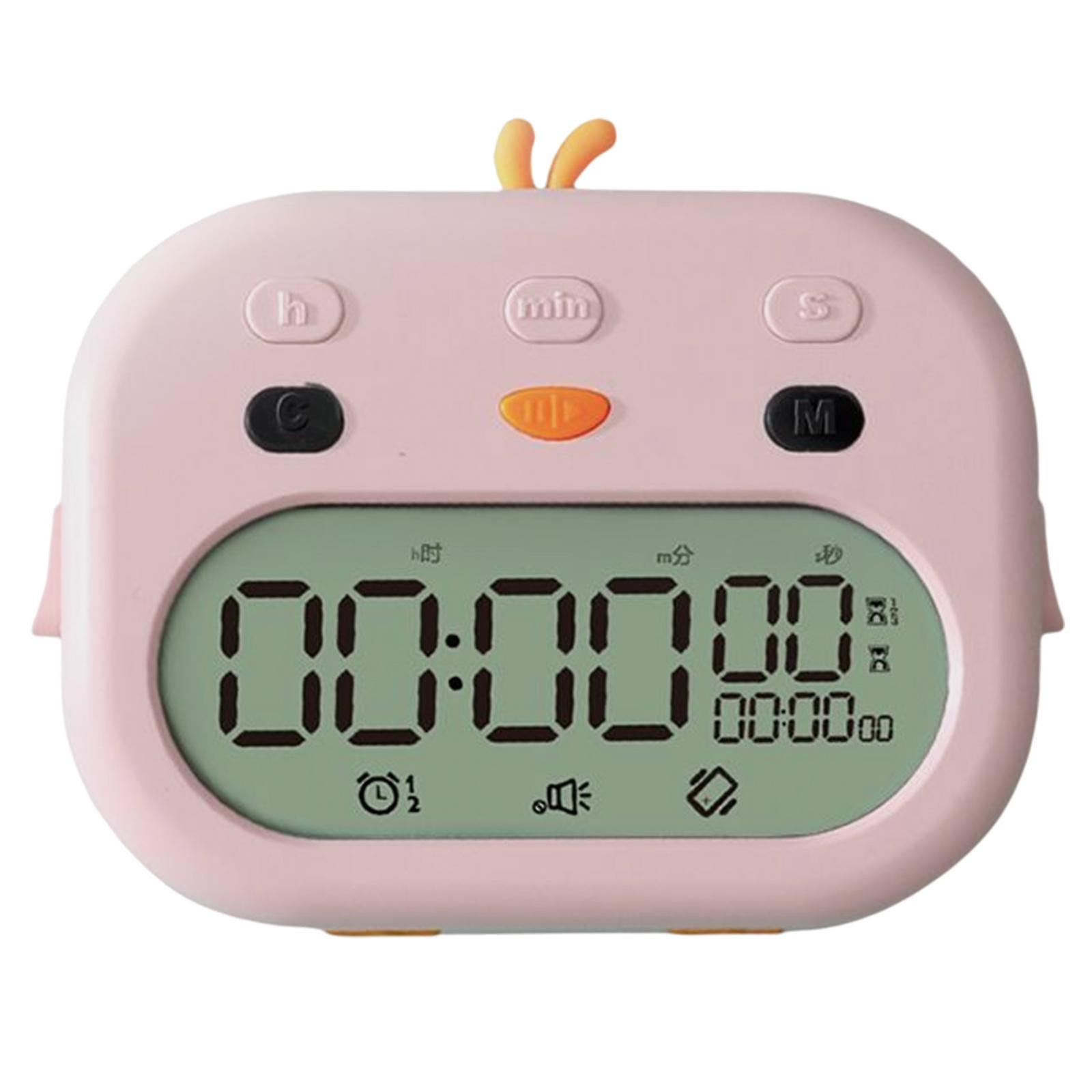 Digital Alarm Clock Adjustable Loud Alarm Portable for Cooking Bedside Table