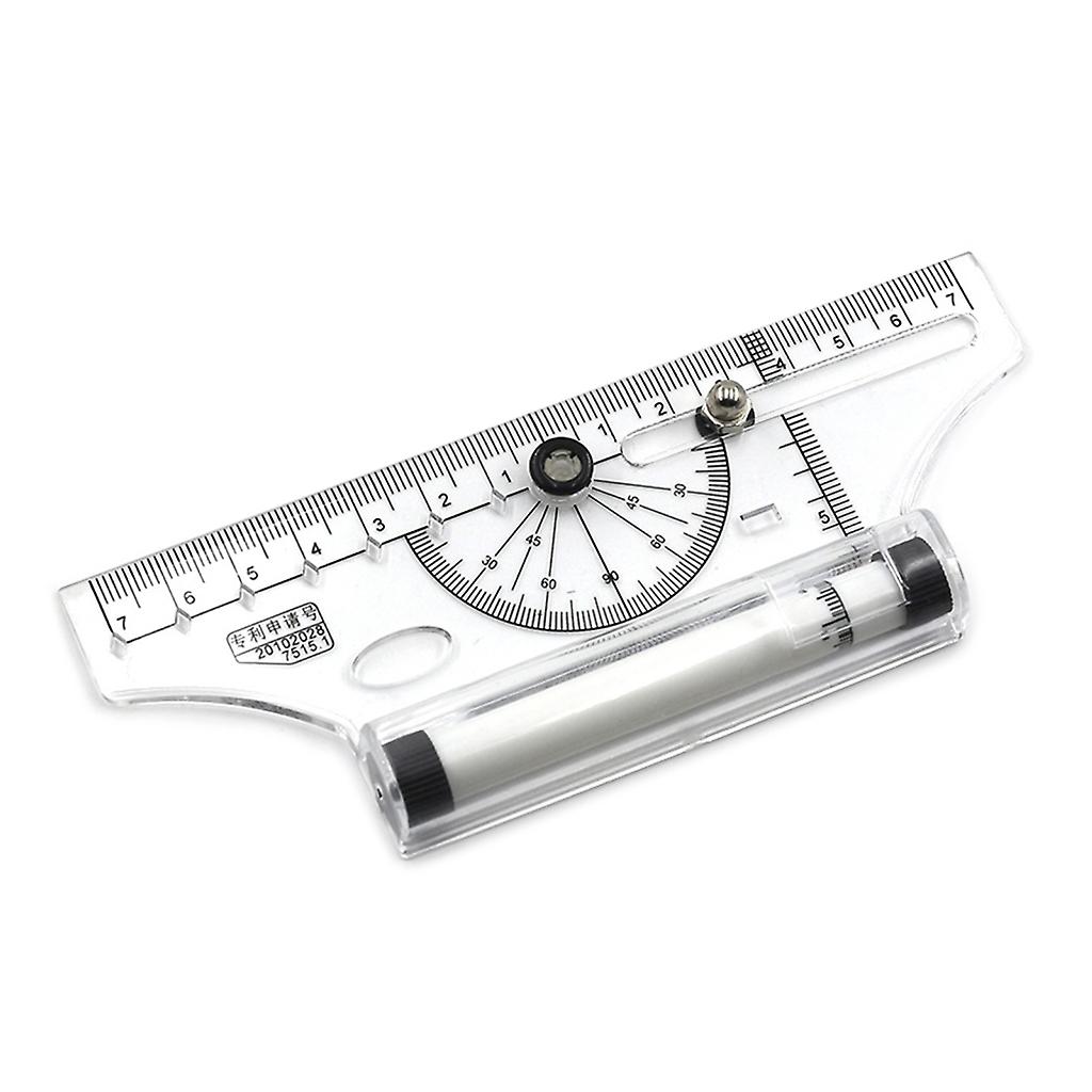 Pulley Centering Rolling Ruler Drawing Compass-School Stationery Protractor Tool