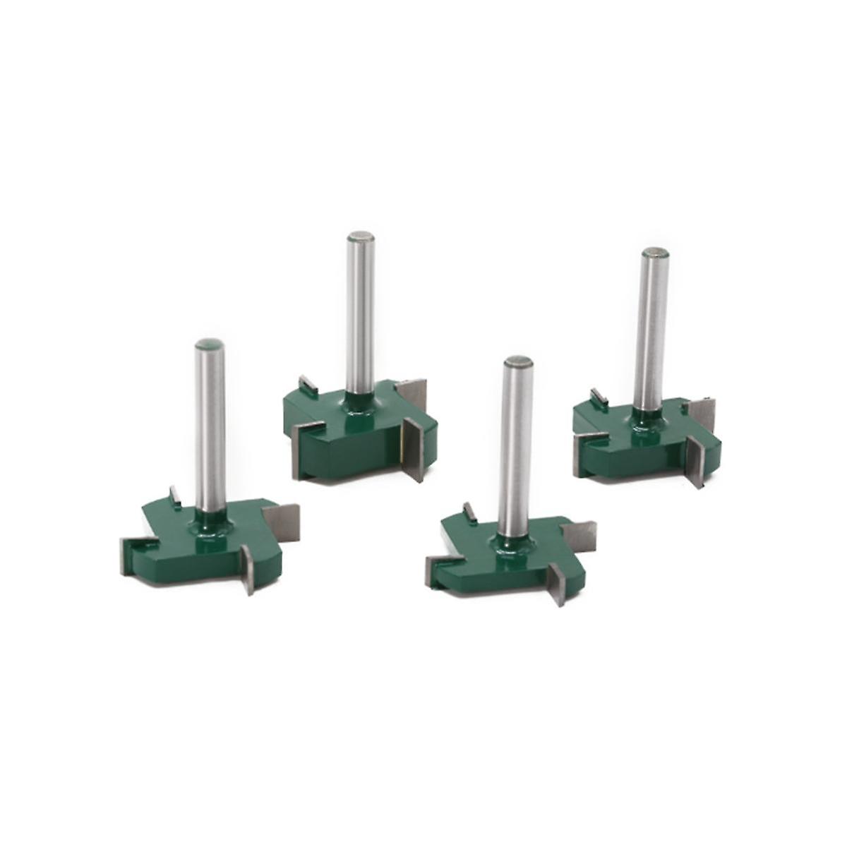 4PCS CNC Spoilboard Surfacing Router Bits, 1/4 Inch Slab Carbide Flattening Router Bit Set Rabbet S