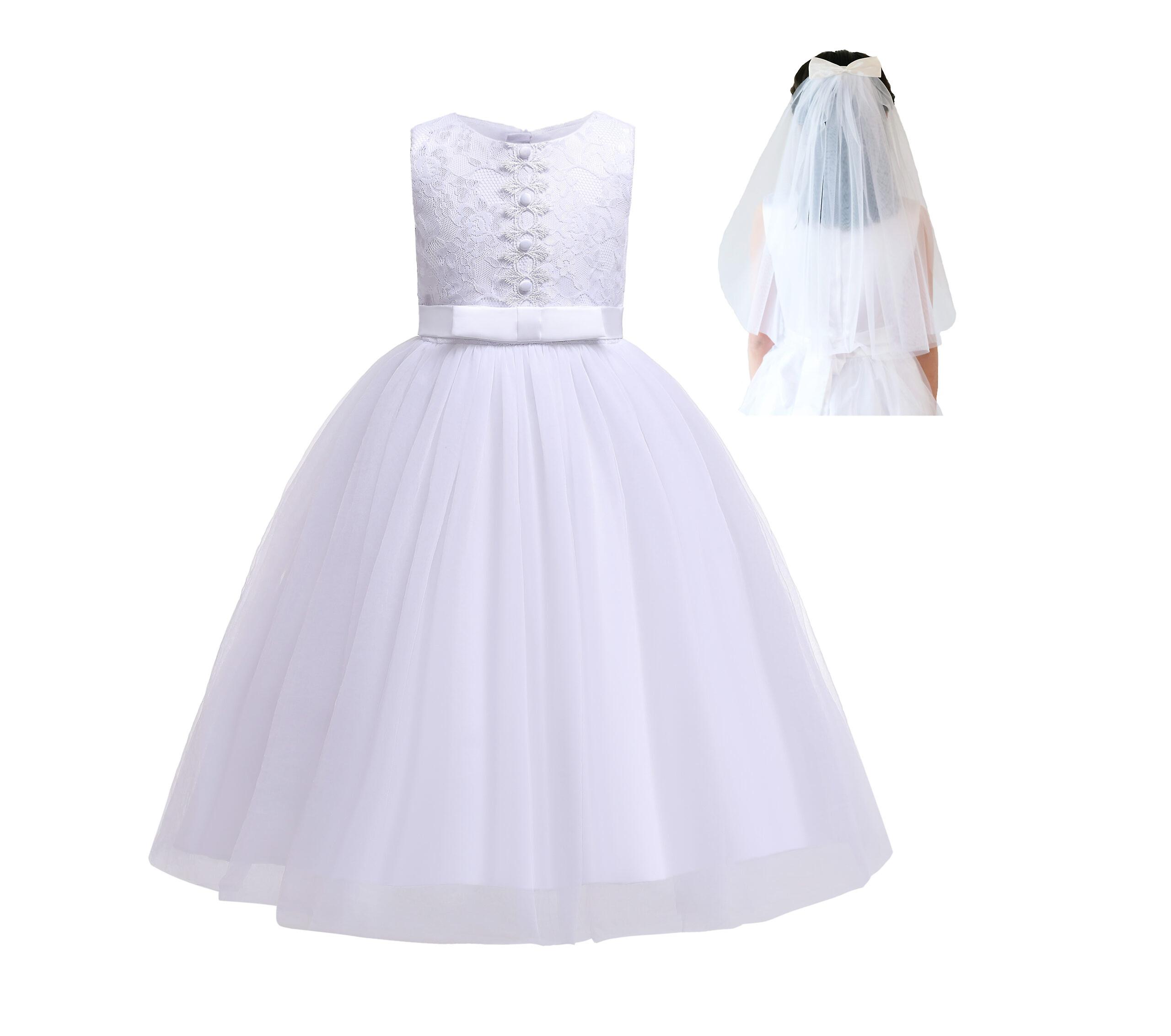 Holy Communion White Dress with Veil