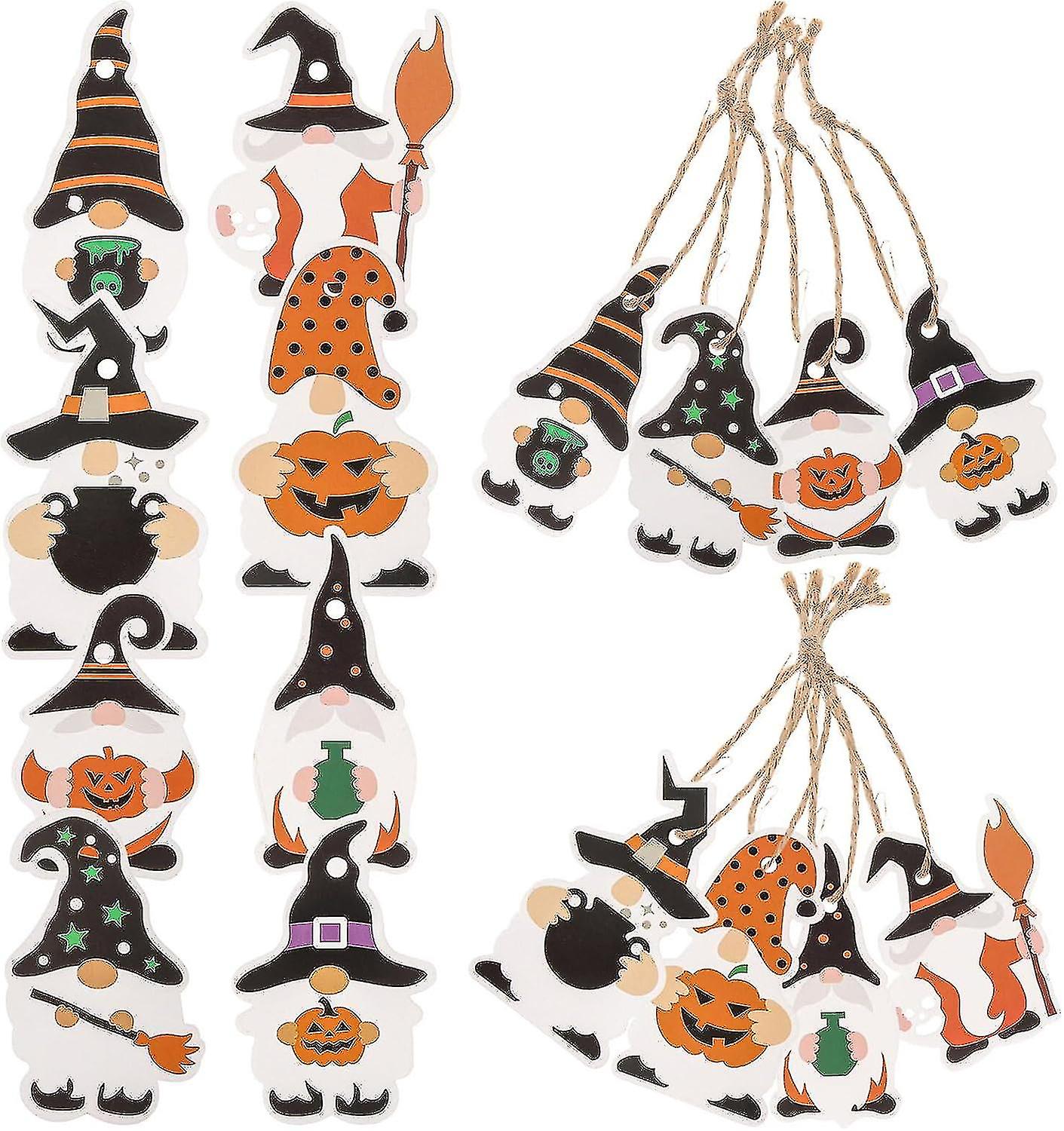 16pcs Mini Halloween Horror Decorations - Small Hanging Plaques