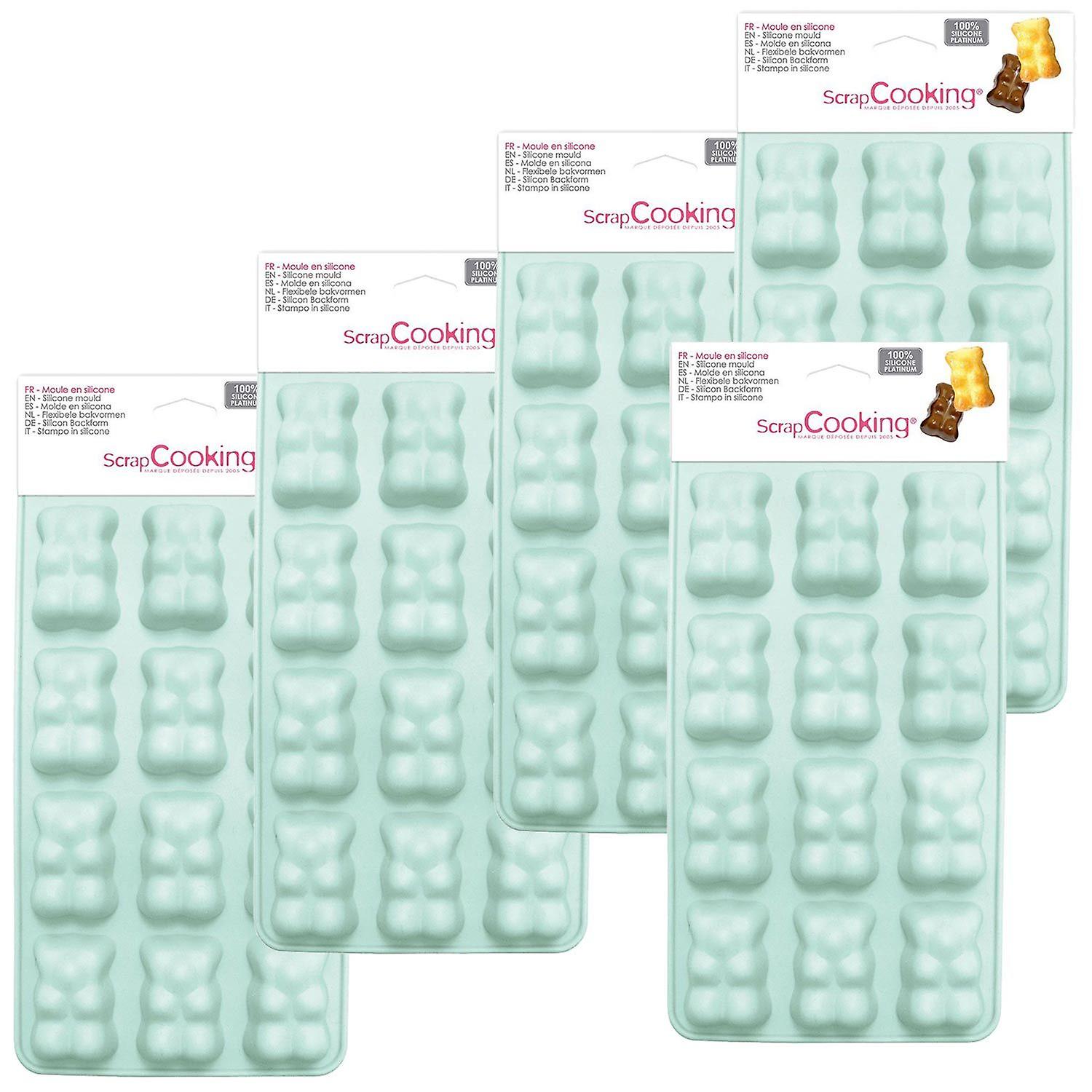 5 marshmallow-chocolate bear silicone molds