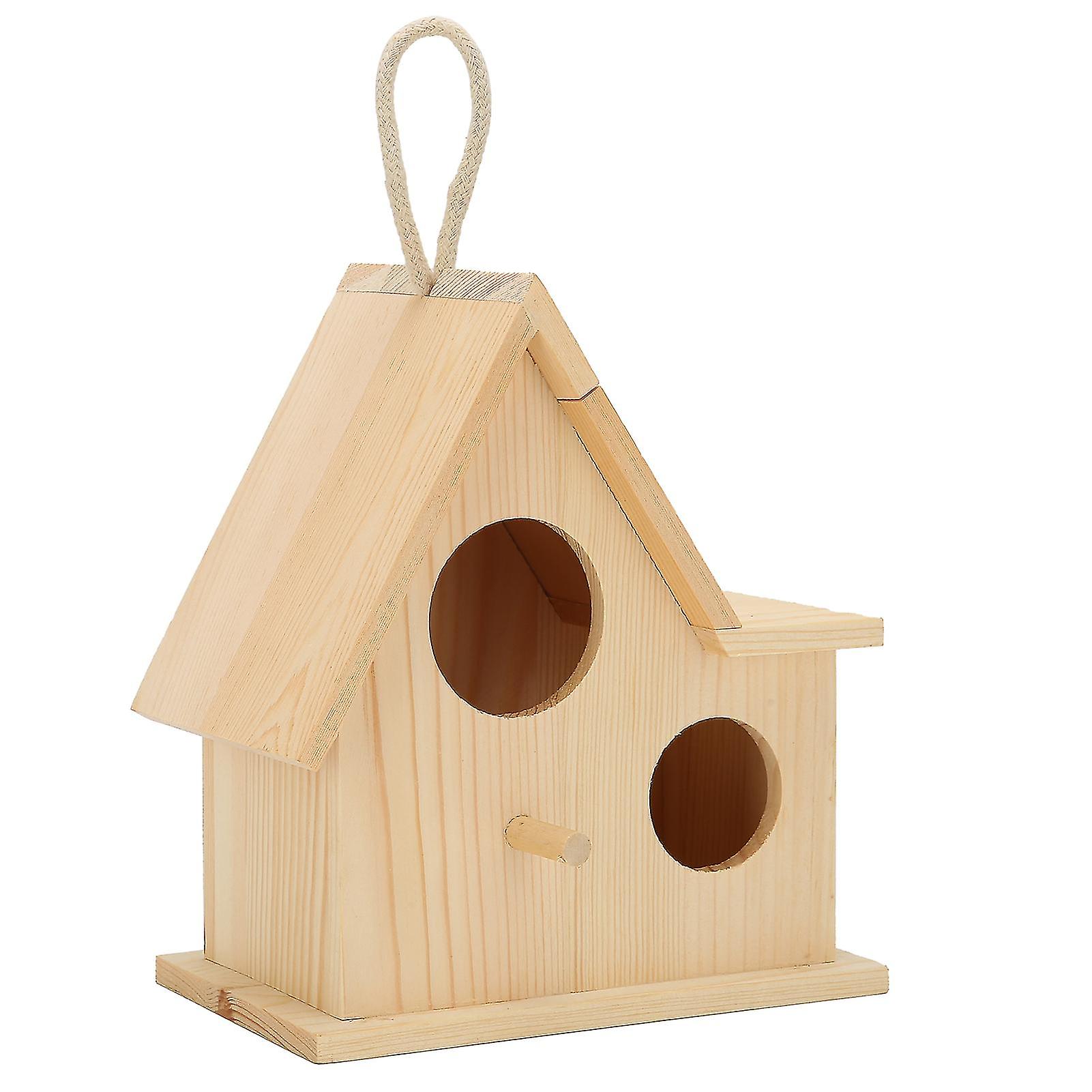 Bird House Wood Bird Nests Outdoor Birdhouse Breeding Box Bird Cage for Garden Backyard Balcony Decor