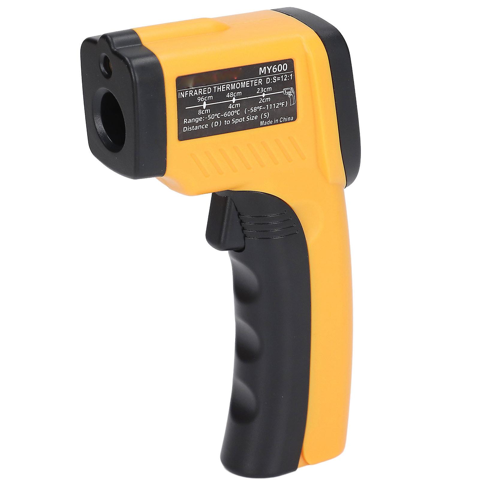 Industrial Infrared Thermometer Digital Handheld Temperature Gun LCD Display -50 to 600 ℃ High Accuracy Non-Contact Thermal Sensor