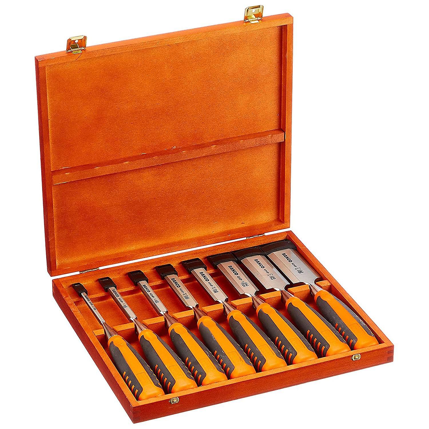 BAHCO 424P-S8-EUR B/E CHISEL SET (8) WOOD BOX