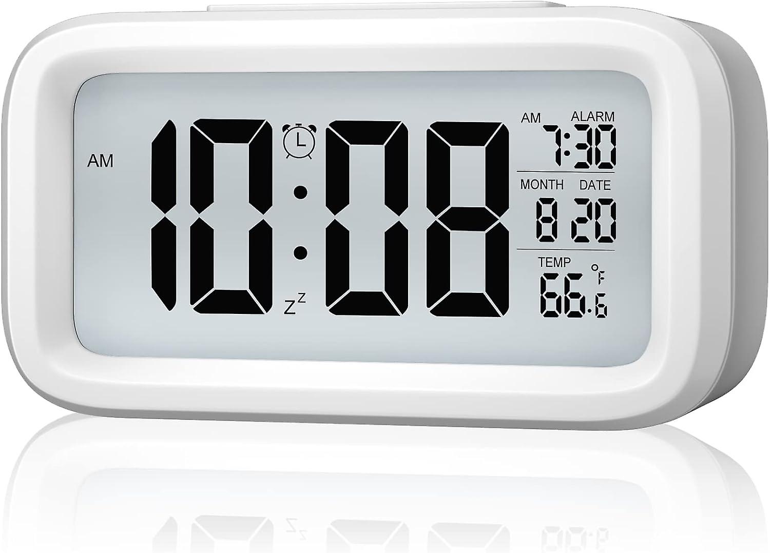  Led Display Digital Alarm Clock Battery Operated Smart Night Light Easy Operation Clock for Kids He