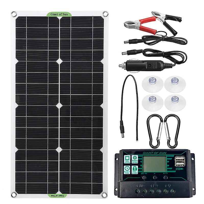 250W Protable Solar Panel Kit Dual Dc Usb Charger Kit W/ 60a/100a Solar Controller
