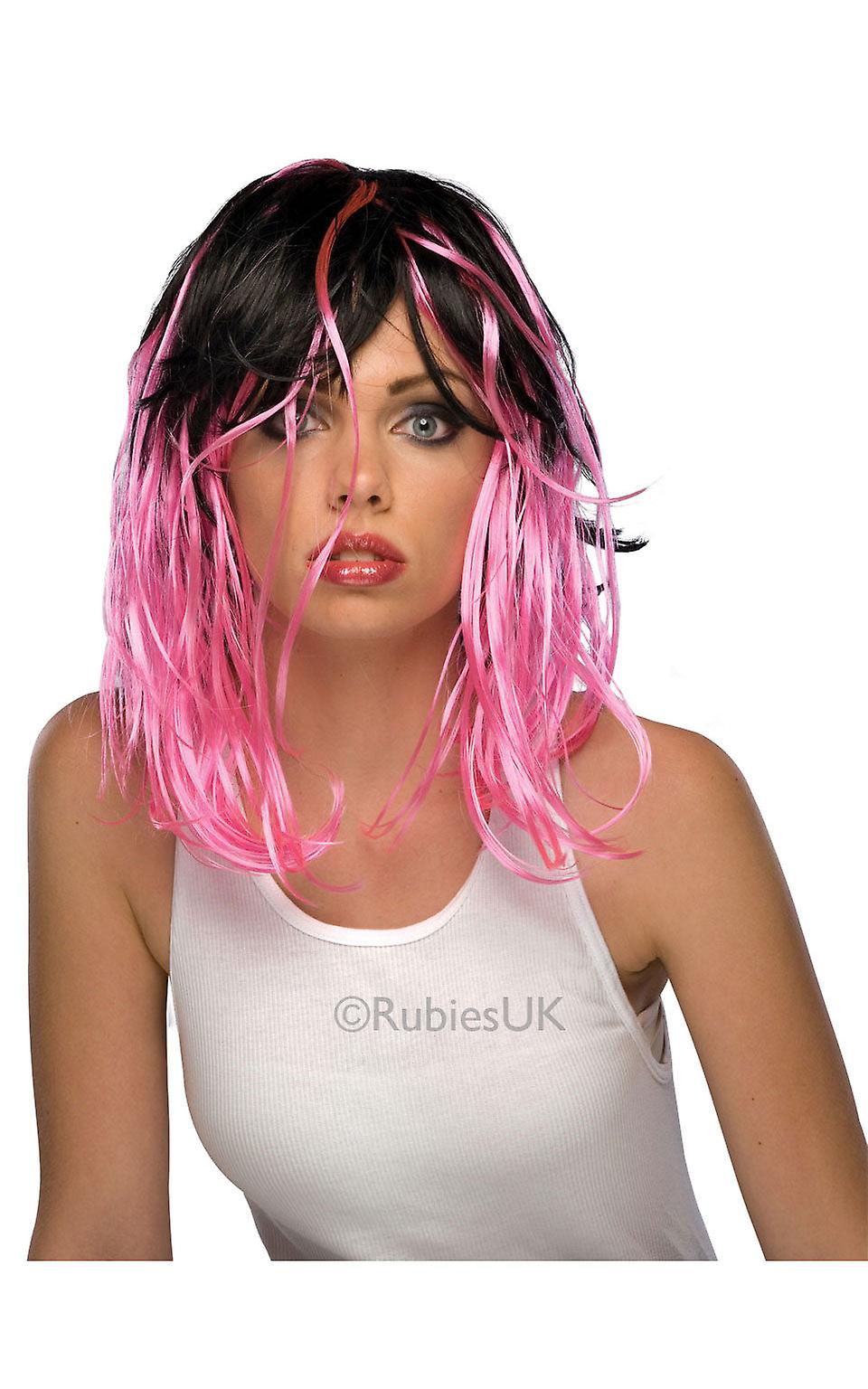 Two Tone Streak Wig Pink Costume