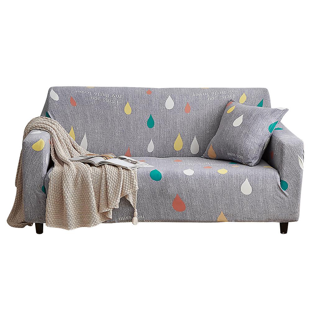 Colorful Rain Drop Pattern Soft Sofa Cover Slipcover Protector (for 2 Seat Sofa)