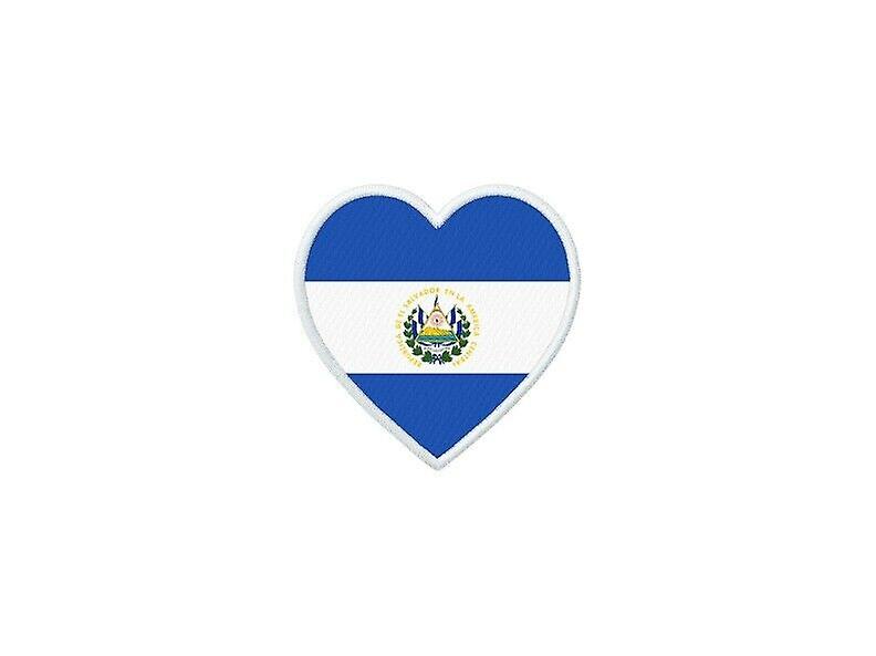 Patch badge ecusson prints thermocollant heart flag ES el salvador