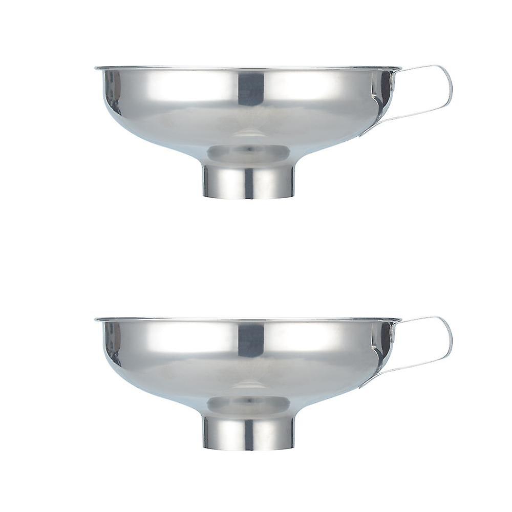 Stainless Steel Funnel with Handle 2pcs