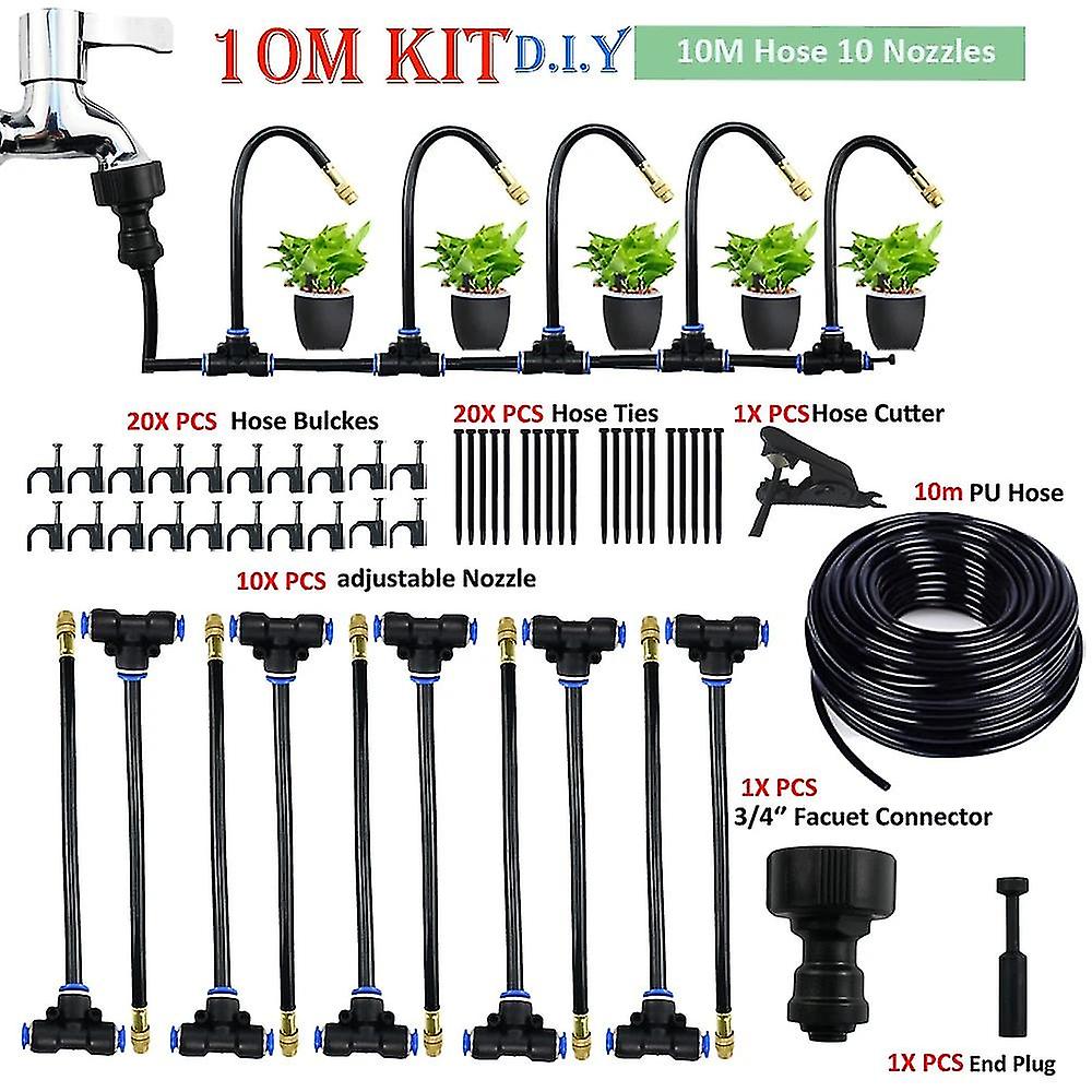 5-20M Universal Atomization Sprinkler Automatic Watering Kits 5M/10M with 20cm Rotating Copper Nozzle Balcony Rainforest Spray SMTX -QH