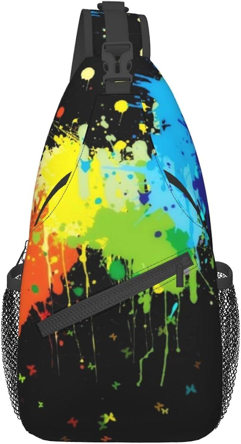 AR1243 توهج في الظلام رذاذ حقيبة نيون حبال المشي لمسافات طويلة حقيبة ظهر كروس الجسم الكتف حقيبة صدر للسفر للرجال والنساء