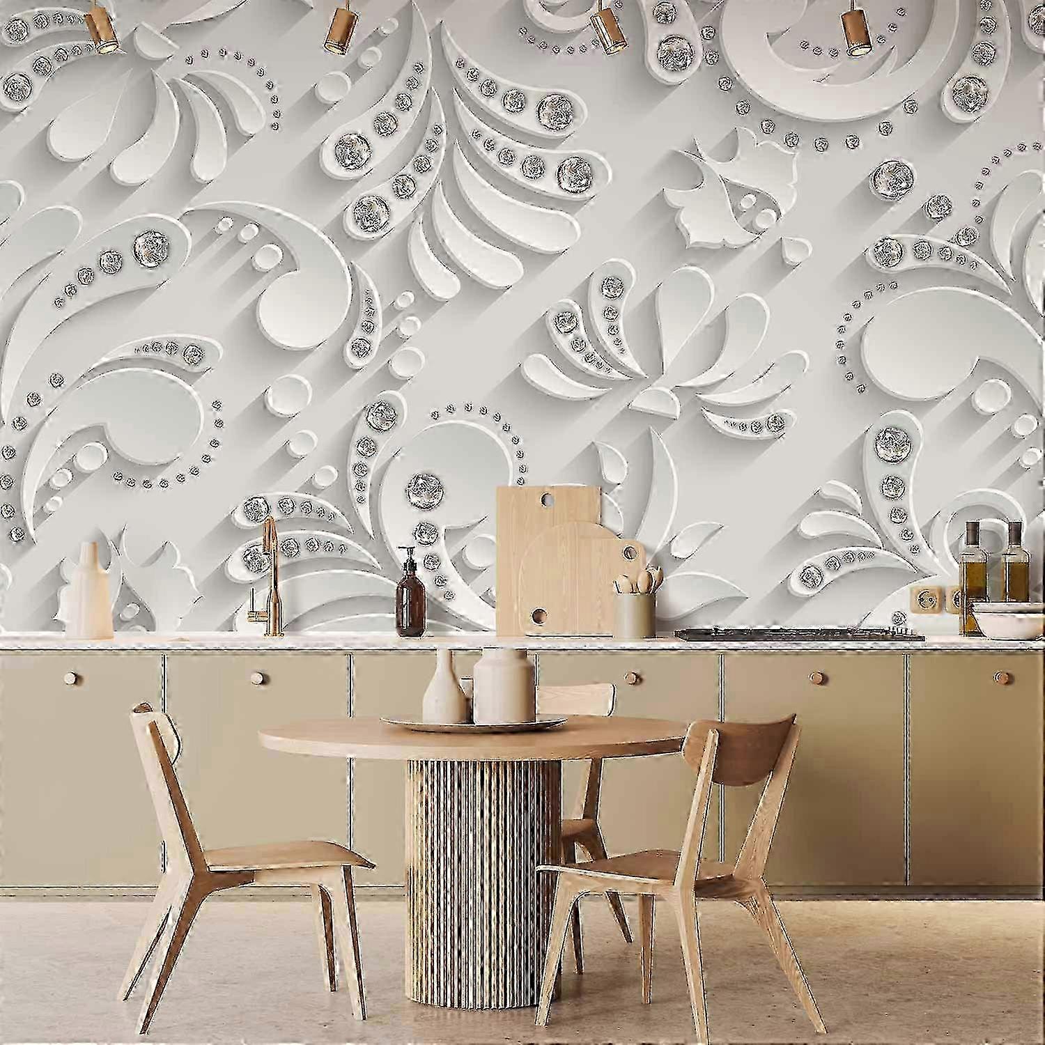 Wall Mural - Flowers with Crystals