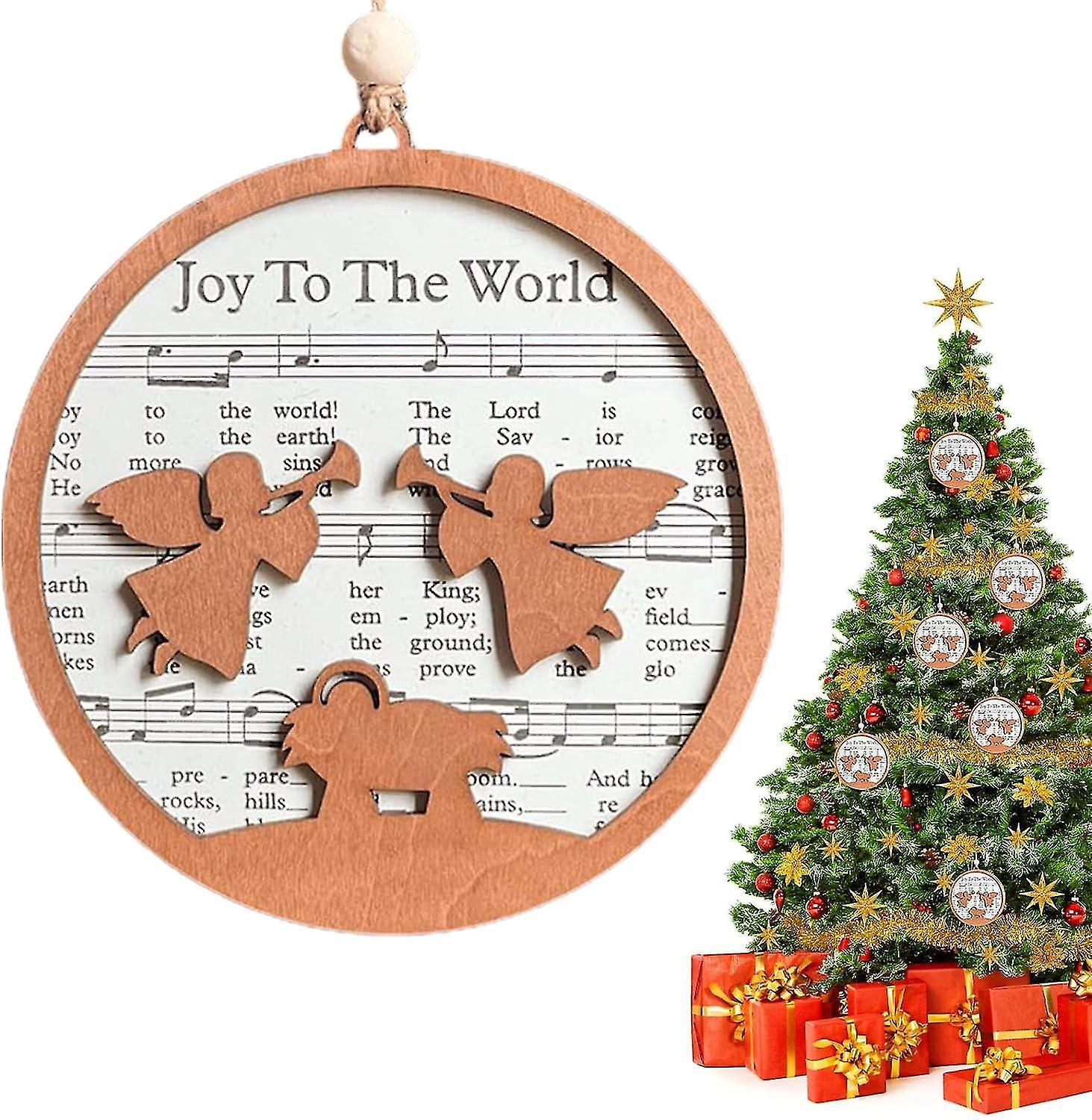楽譜のキリスト降誕の飾り木製の楽譜の飾り - ツリーの飾り、クリスマスの飾り