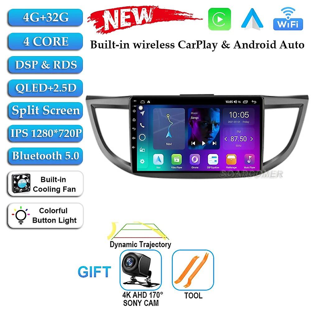 10 Inch Carplay Android 13 For Honda Crv Cr-v 2011-2016 Car Radio Multimedia Video Player Navigation Gps Auto Bluetooth 4g Wifi