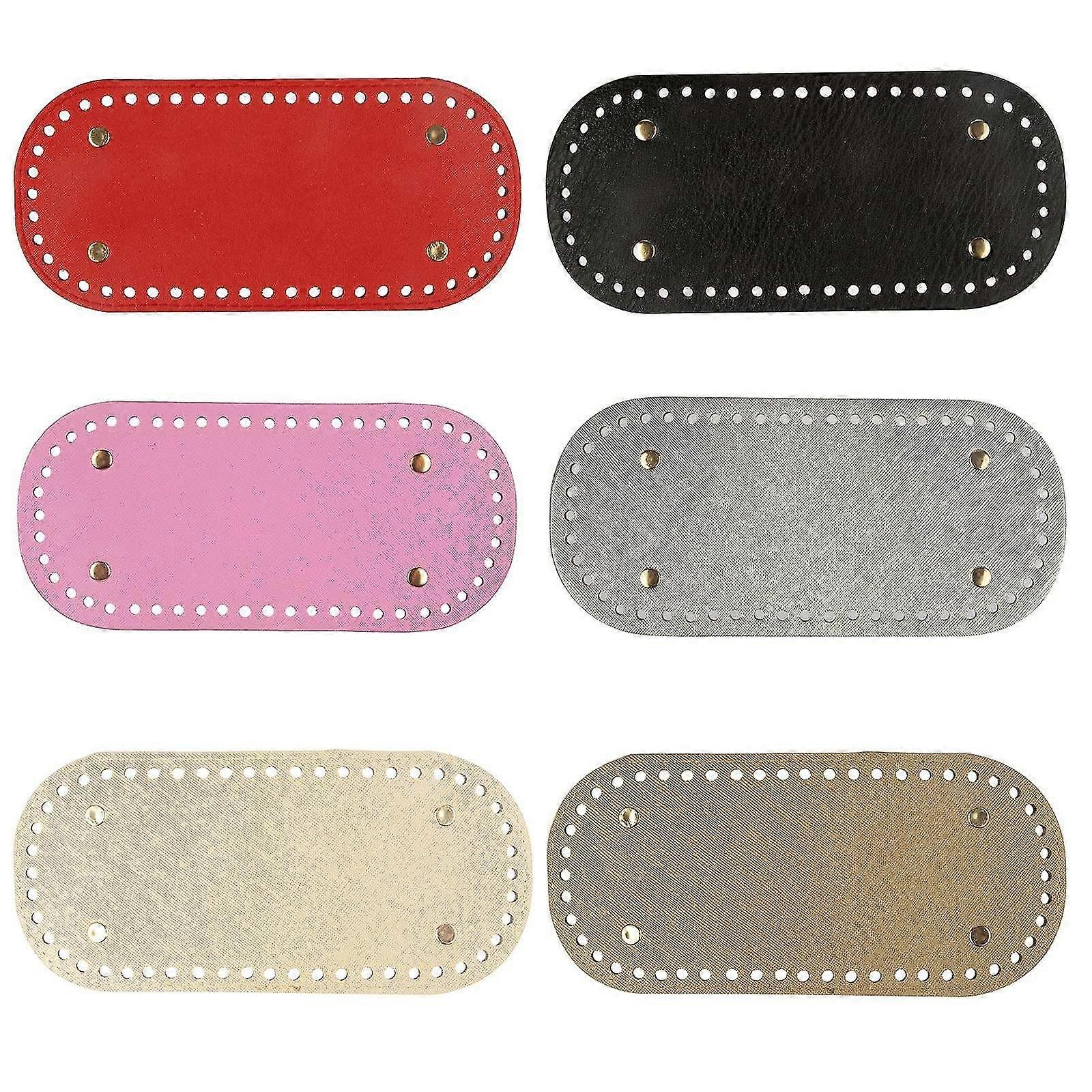 6 قطع بو حقيبة جلدية أسفل للكروشيه ، الحياكة أكياس الكروشيه مسمار أسفل المشكل لحقيبة يد DIY Sh