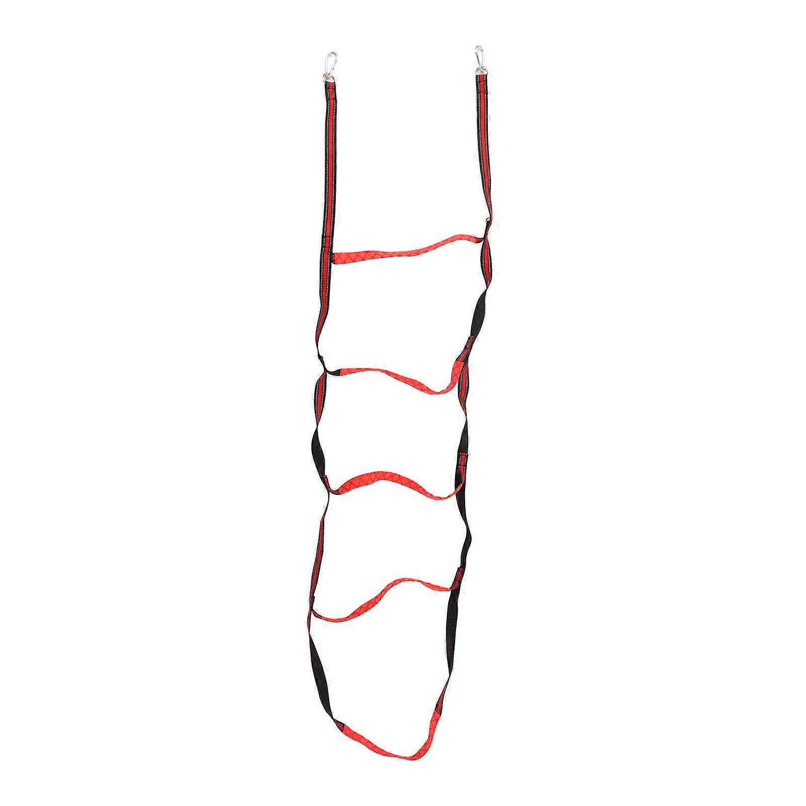 5 Steps Boarding Rope Ladder Portable Universal Boat Rope Ladder with Climbing Buckle for Inflatable Boat Kayak Red