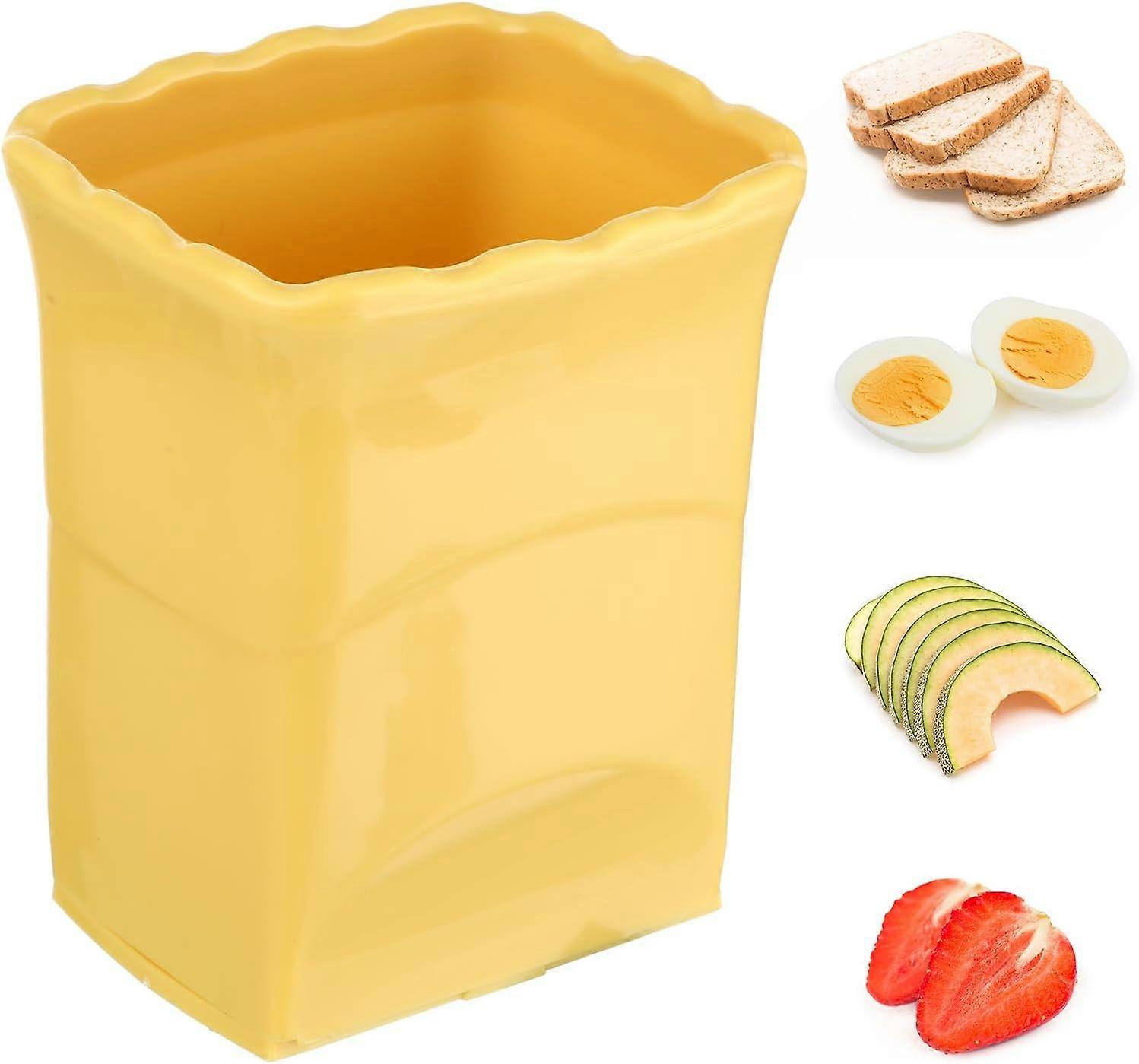 חותך כוסות נירוסטה, כלי הכנה מהיר לפירות וירקות רכים, מכשיר מטבח רב פעמי, צהוב
