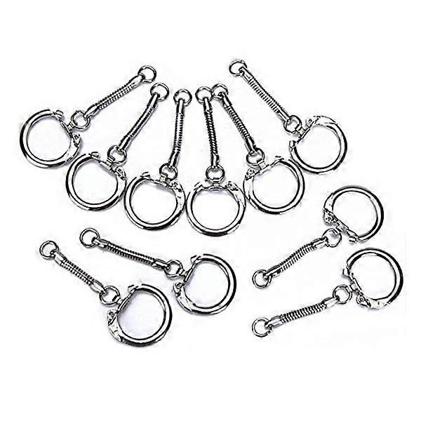 30pcs Snake Chain Key Ring Key Chains Bag Charms DIY Craft Silver