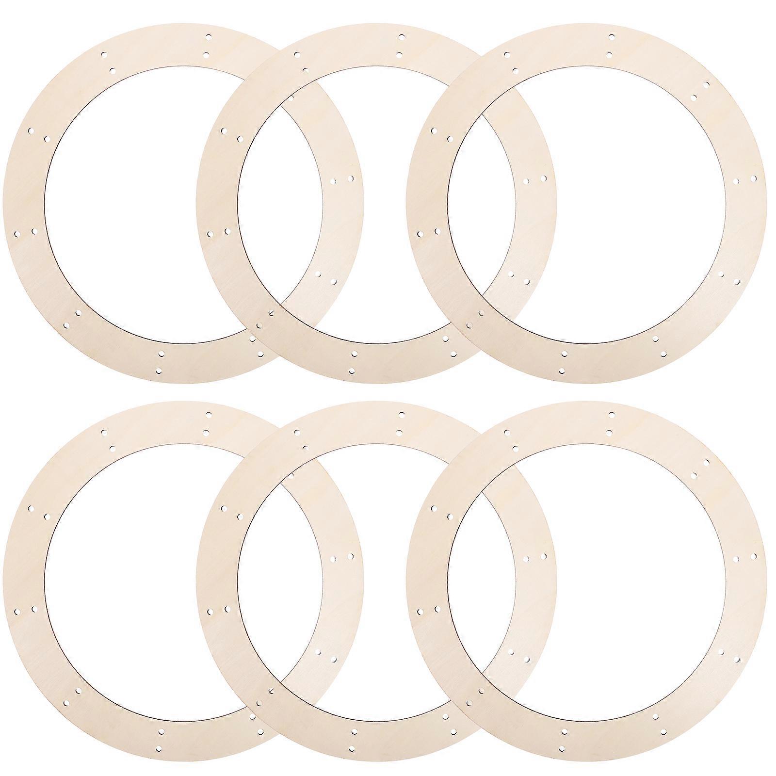 6pcs Round Wreaths Frames DIY Circle Wooden Wreaths Frames Wreath Making Rings