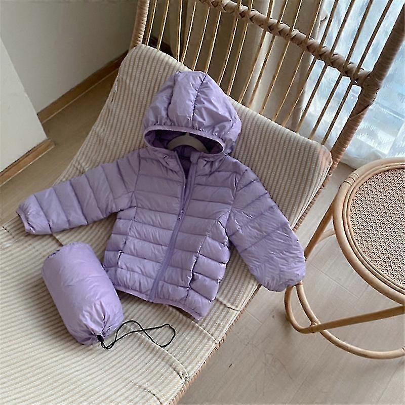 Vikbar Hooded Jacka Isolerad Väderbeständig Bubble Puffer Windbreaker Coat För Pojkar Flickor