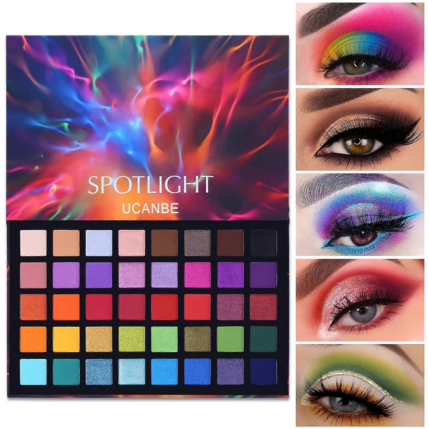 40 kleuren, spotlight oogschaduwpalet, multi-reflecterende glinsterende glitter pauw oogschaduw, professionele oogschaduw, matte glans, make-up palet, h